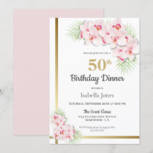 Pink and Gold Floral 50th Birthday Dinner Party
