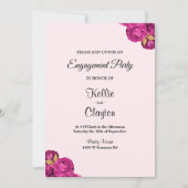 Pink and Gold Floral Engagement Party Kaart (Voorkant)