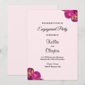 Pink and Gold Floral Engagement Party Kaart (Voorkant / Achterkant)