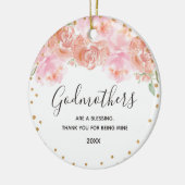 Pink and Gold Floral Godmothers Gold Keramisch Ornament (Links)