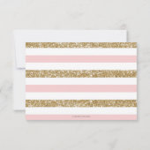 Pink and Gold Floral Princess Baby Girl Birth Aankondiging (Achterkant)