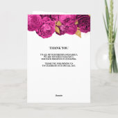 Pink and Gold Floral Wedding Folded Programme Programma (Achterkant)