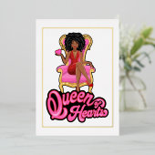 Pink and Gold Girl Birthday Party Folie Uitnodiging (Staand Voorkant)