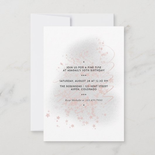 Pink and Gold Girly Birthday Party Kaart (Achterkant)