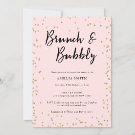 Pink and Gold Glitter Vrijgezellenfeest Party Invi Kaart