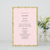 Pink and Gold Glitter Wedding Program (Staand voorkant)