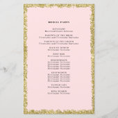 Pink and Gold Glitter Wedding Program (Achterkant)