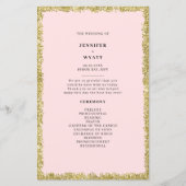 Pink and Gold Glitter Wedding Program (Voorkant)