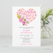 Pink and Gold Hearts Valentijn Baby shower Kaart (Staand voorkant)