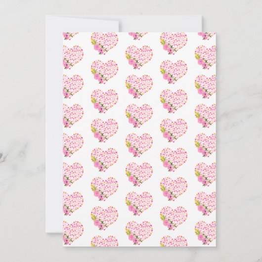 Pink and Gold Hearts Valentijn Baby shower Kaart (Achterkant)