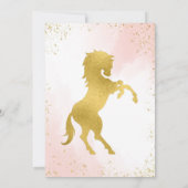 Pink and gold horse equestrian birthday custom bedankkaart (Achterkant)