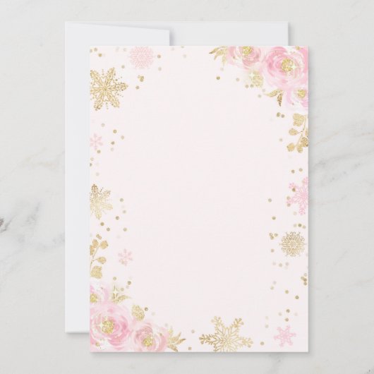 Pink and Gold Kerstmis Pajama Birthday Party Kaart (Achterkant)