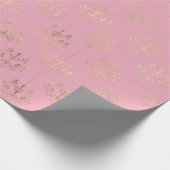 Pink and Gold Paris Folie Chandelier Pattern Cadeaupapier (Hoek)