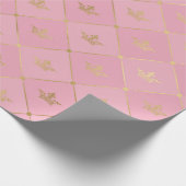 Pink and Gold Paris Folie Crown Pattern Cadeaupapier (Hoek)
