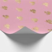 Pink and Gold Paris Folie Roos Patroon Cadeaupapier (Hoek)
