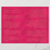 Pink and Gold Peacock Hindu Wedding Programme (Achterkant)