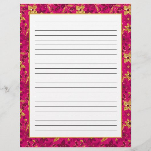 Pink and Gold Poinsettia Flowers Recipe Page Flyer (Achterkant)