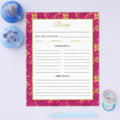 Pink and Gold Poinsettia Flowers Recipe Page Flyer (Enkel)