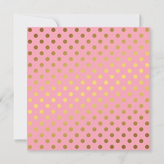 Pink and Gold Polka Dots Birthday Kaart (Achterkant)
