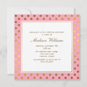 Pink and Gold Polka Dots Birthday Kaart (Voorkant)