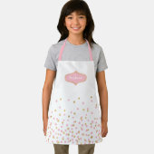 Pink and Gold Polka Dots Personalized Apron Schort (Insitu)