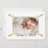 Pink and Gold Pumpkin Baby Geboorteaankondiging Aankondiging (Achterkant)