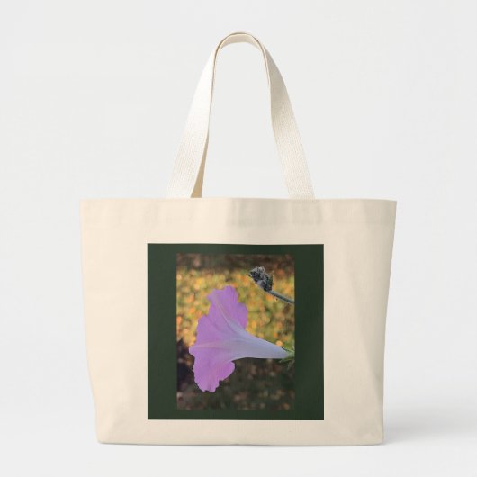 Pink and Gold Sparkle Morning Glory Grote Tote Bag (Voorkant)