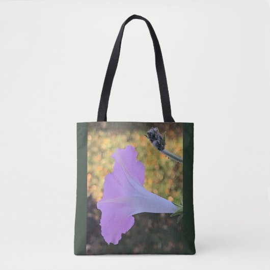 Pink and Gold Sparkle Morning Glory Tote Bag (Voorkant)