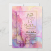 Pink and Gold Surprise 18th Birthday Party Kaart (Voorkant)