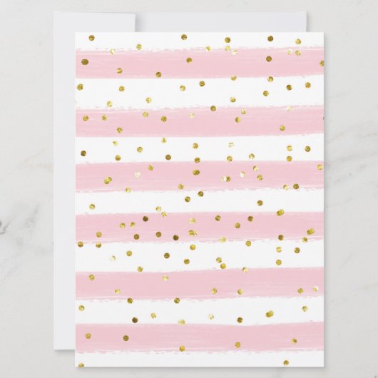 Pink and Gold Winter Woodland Truck First Birthday Kaart (Achterkant)