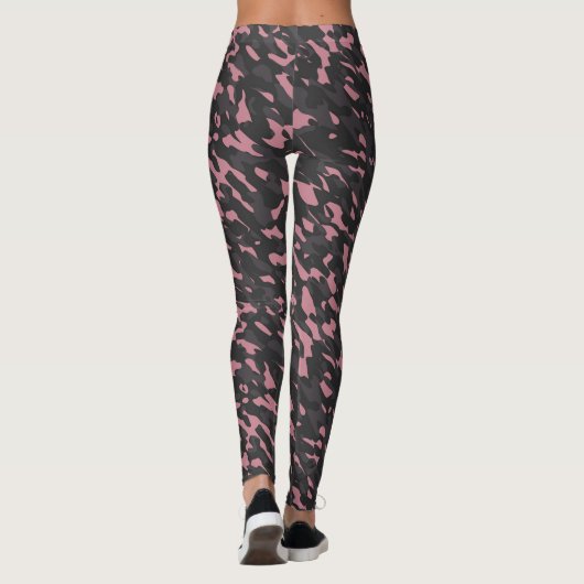 pink and gray camo abstract leggings (Achterkant)