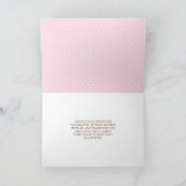 Pink and Gray Floral Bird Baby Shower Thank You Bedankkaart (Binnen)