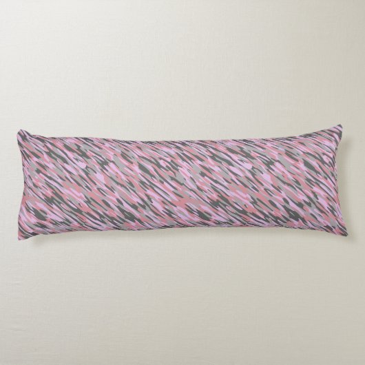 pink and gray green camo abstract lichaamskussen (Achterkant)
