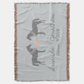 Pink and Gray Horses Wedding Deken (Voorkant Verticaal)