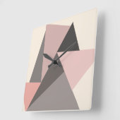 Pink and Gray Mid-century Modern Geometric   Vierkante Klok (Hoek)
