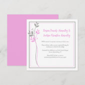 Pink and Gray Modern Botanical Reception Only | Kaart (Voorkant / Achterkant)