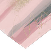 Pink and Green Brushstroke Christmas Table Runner Lange Tafelloper (Hoek)