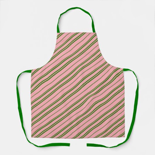 Pink and Green Candy Cane Stripes Schort (Voorkant)