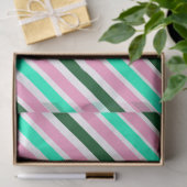 Pink and Green Christmas Candy Stripes  Tissuepapier (Geschenk)