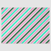 Pink and Green Christmas Candy Stripes  Tissuepapier (Voorkant)
