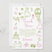 Pink and Green Easter Brunch and Egg Hunt  Bedankkaart (Voorkant)