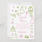 Pink and Green Easter Brunch and Egg Hunt  Bedankkaart (Voorkant)