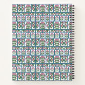 Pink and Green Floral Folk Art Quilt Pattern Notitieboek (Achterkant)