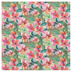 Pink and Green Floral Natuur Pattern Stof
