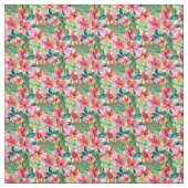 Pink and Green Floral Natuur Pattern Stof (Swatch)