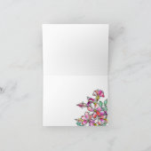 Pink and green flowers bedankkaart (Binnen)