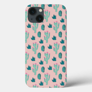 Pink and Green Girly Cactus Pattern Case-Mate iPhone Case
