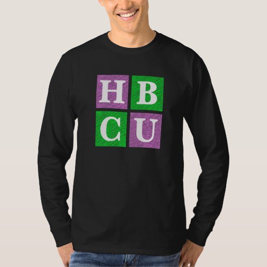 Pink and Green HBCU Block Letters T-shirt (Voorkant)