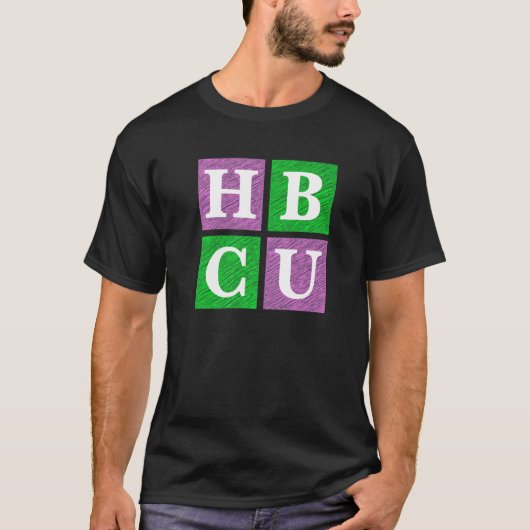 Pink and Green HBCU Block Letters   T-shirt (Voorkant)