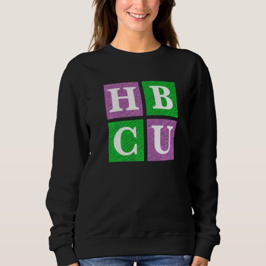 Pink and Green HBCU Block Letters   Trui (Voorkant)